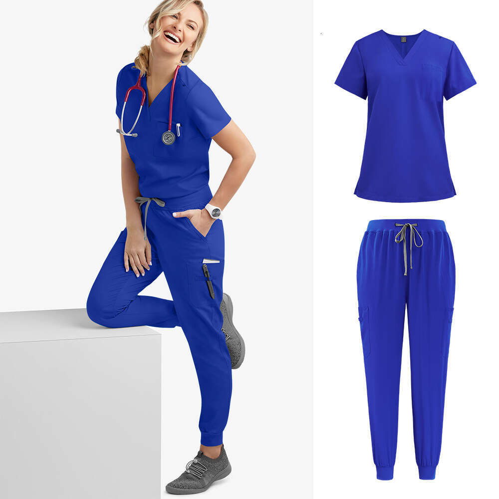 Niaa Hinn Scrubs for Women Uniform Zip Up Scrub Set New Product New Arrival Long French Gentle Wind Washable Non-ironing Versatile Business Affairs Li