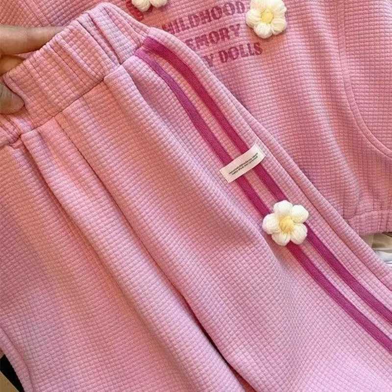 Clothing Sets Girls Clothes Set New Spring and Autumn Childrens Fashion Sweater Pants 2-piece Suits For Girls Baby Sports Suits 3 5 7 9Y