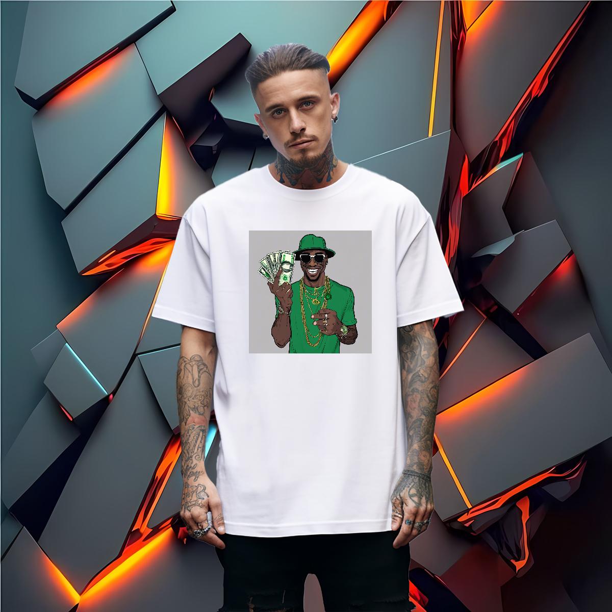 Designer T-Shirts XH 230g Cotton DIY Men Tshirts Summer Casual Breathable Crew Neck Cool Design Tops