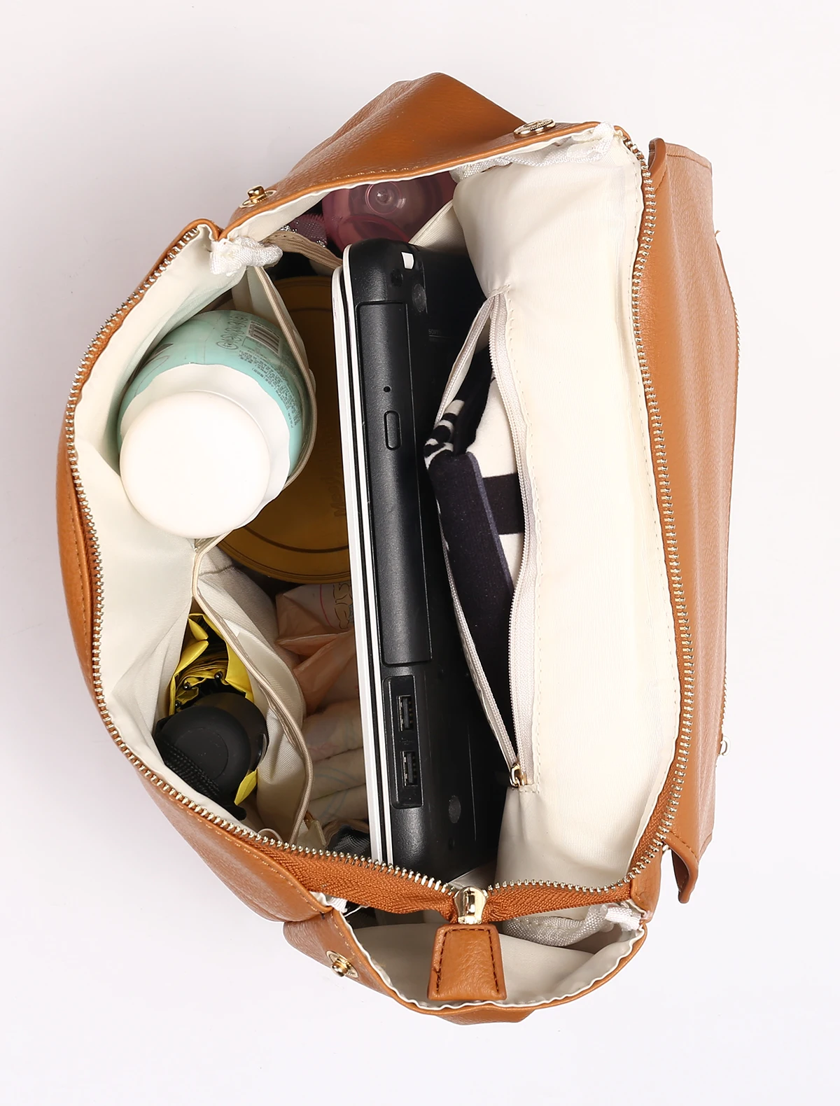 PU Leather Baby Diaper Bag Backpack For Moms Large Capacity Nappy Bag with Changing Pad Stroller Straps baby bags organizer