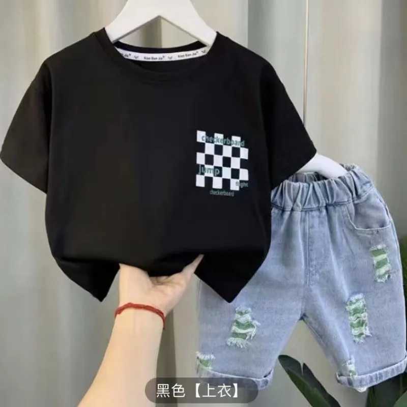 Clothing Sets 2-9Y Boys Summer Clothing Suit New Childrens Cotton Short-sleeved T-shirt Shorts 2-piece Kids Clothes Set For Boy Baby