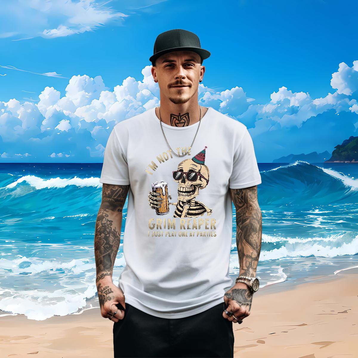 Designer T shirt Skeleton 100% Cotton 230g Anime Printing Street Cotton Breathable Tshirts New Arrival Plus Size Custom Tops Tees