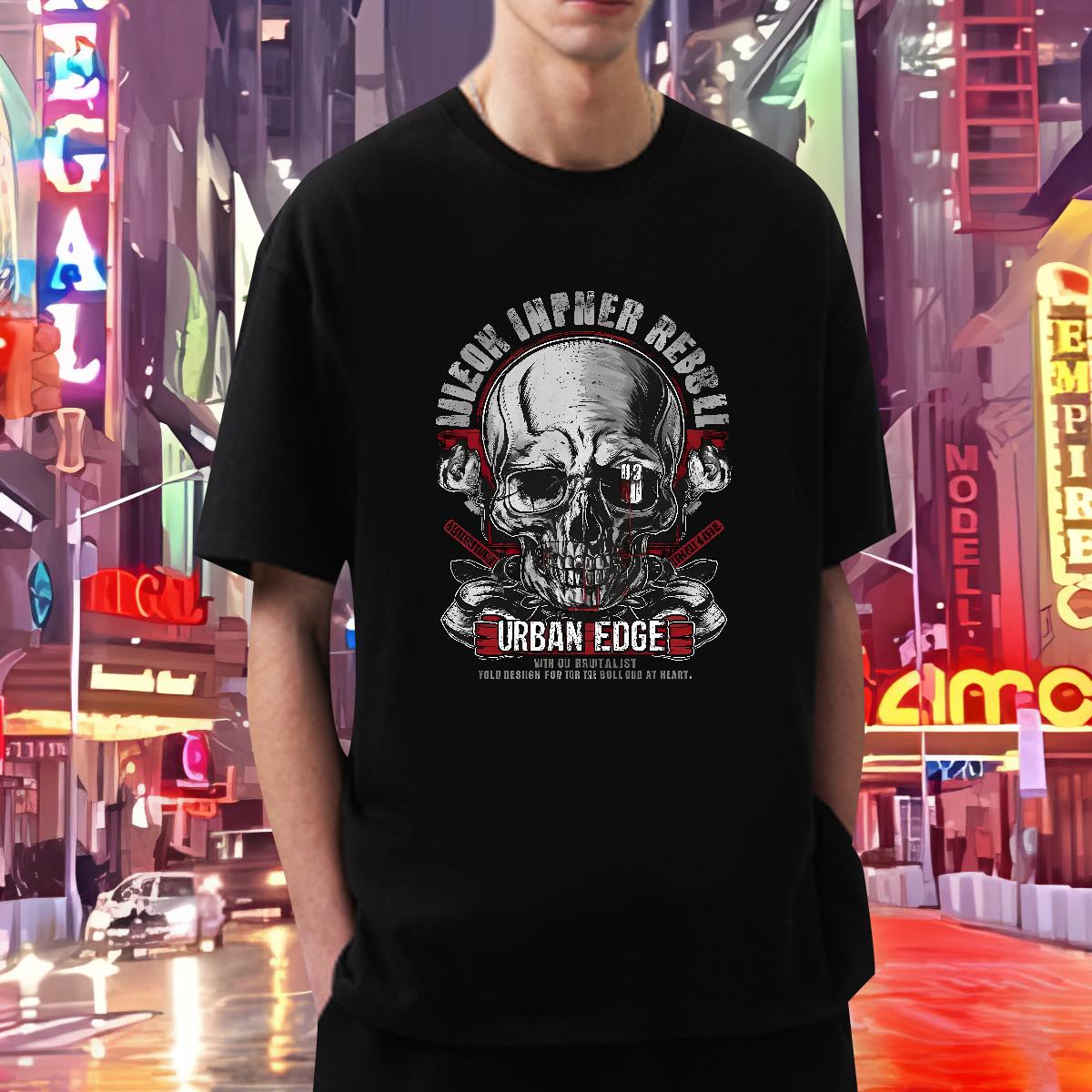 DIY T-Shirts Skeleton 100% Cotton 230g Cartoon Print Men Tops Tees Casual Round Neck Short Sleeve Designer Tees Shirts