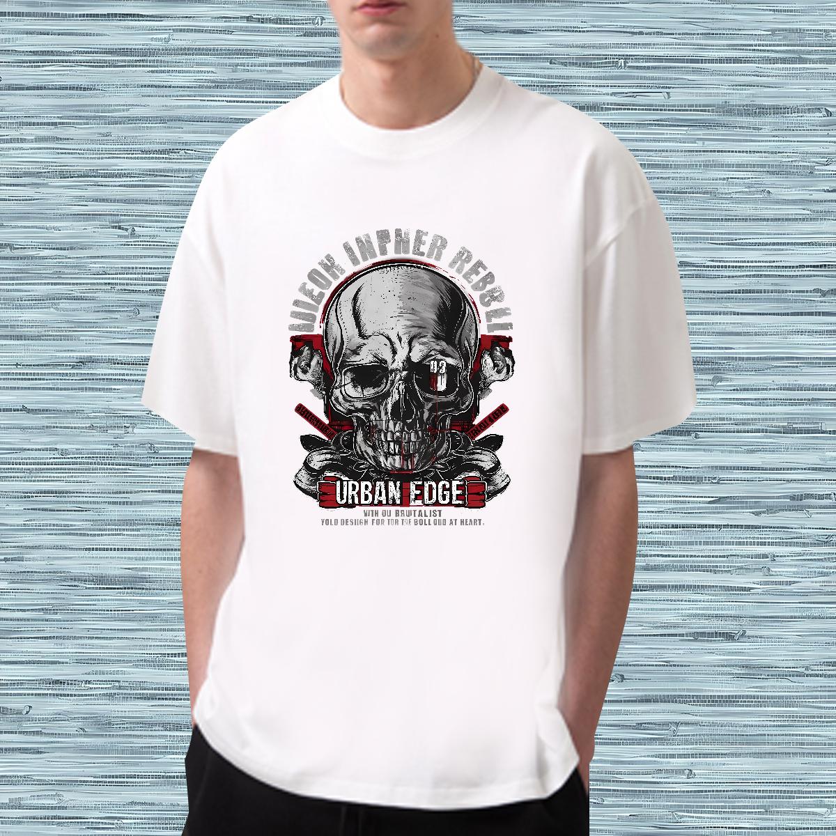 2024 Summer T-Shirts Skeleton Breathable Crew Neck Cotton 100% Cotton 230g Tshirts Casual Oversized 3XL 4XL Designer Wear