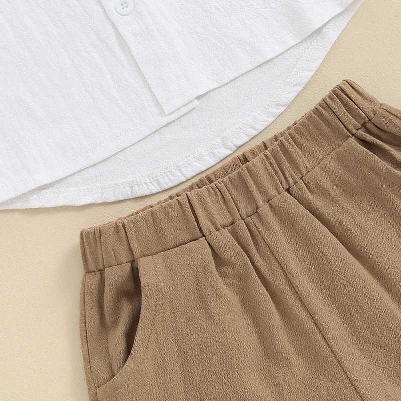 Clothing Sets Baby Kids Boys Clothing Set Contrast Color Short Sleeve Shirt with Elastic Waist Shorts Toddler Set Summer Outfit