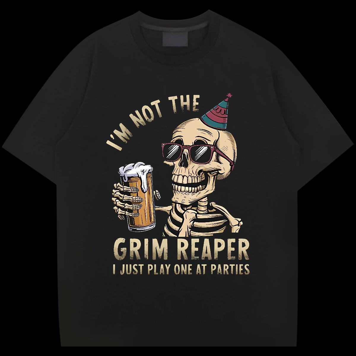 Fashion Design Men T Shirts Skeleton 230g 100% Cotton Cartoon Print Tshirt for Man Woman Casual Cotton Breathable Short Sleeve Designer Tees Shirts