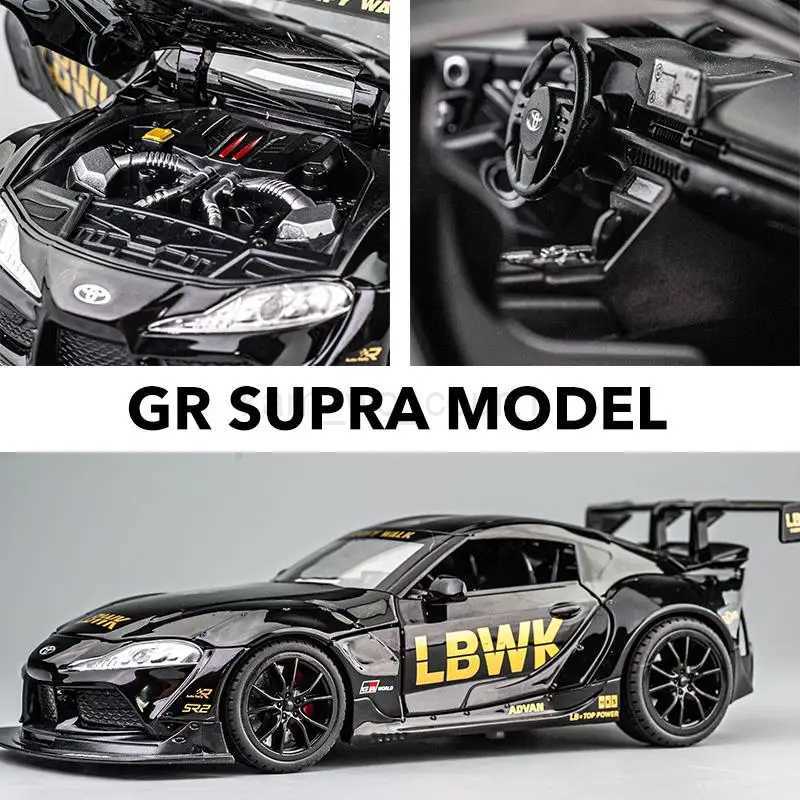 1/22 Scale Toyota Supra Alloy Racing Car Model Diecast Sound Light Car Shop Exhibition Decorations Collect Ornaments GiftboxM240717