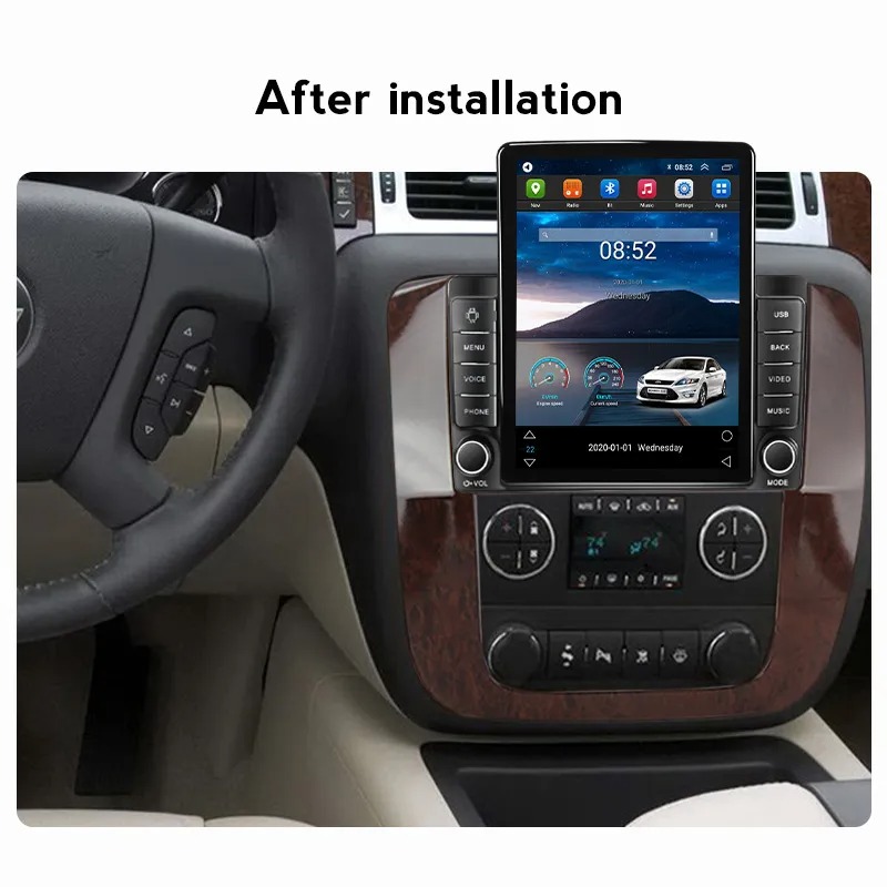 Android 13 Car Video Radio Player for GMC Yukon Chev Tahoe Suburban 2008-2012 Tesla Style Multimedia Audio BT GPS Navigation