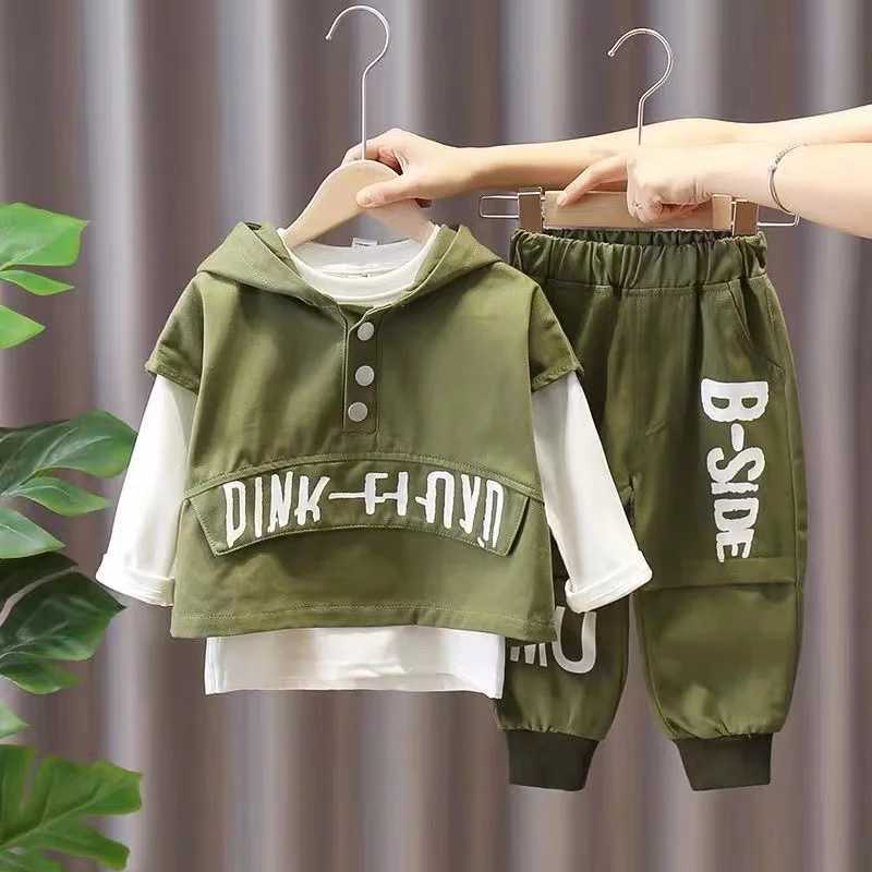 Clothing Sets Boys Spring and Autumn Set Childrens Clothing Boys Fashionable Three Piece Set Handsome Trend For Middle And Small Children New