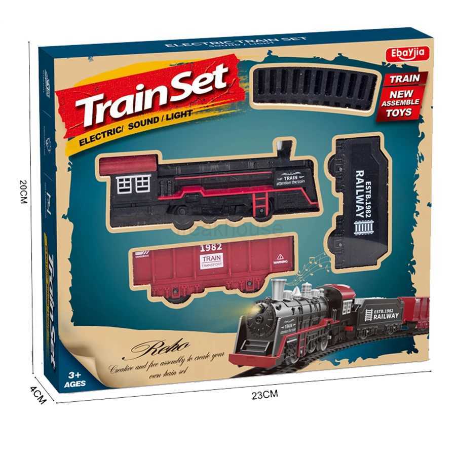 Electric Car Silation Retro Steam Train Model Kids High Speed Rail Toy Boy Set Free shipping