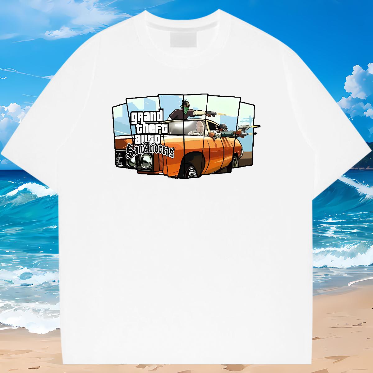 Custom Mens T Shirts racing 230g Cotton DIY Printed Men Tees Casual Daily Wear Round Neck Short Sleeve Classic Tee Shirt