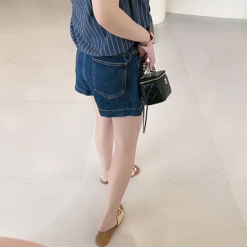 High waisted denim shorts for women in summer 2024, plus