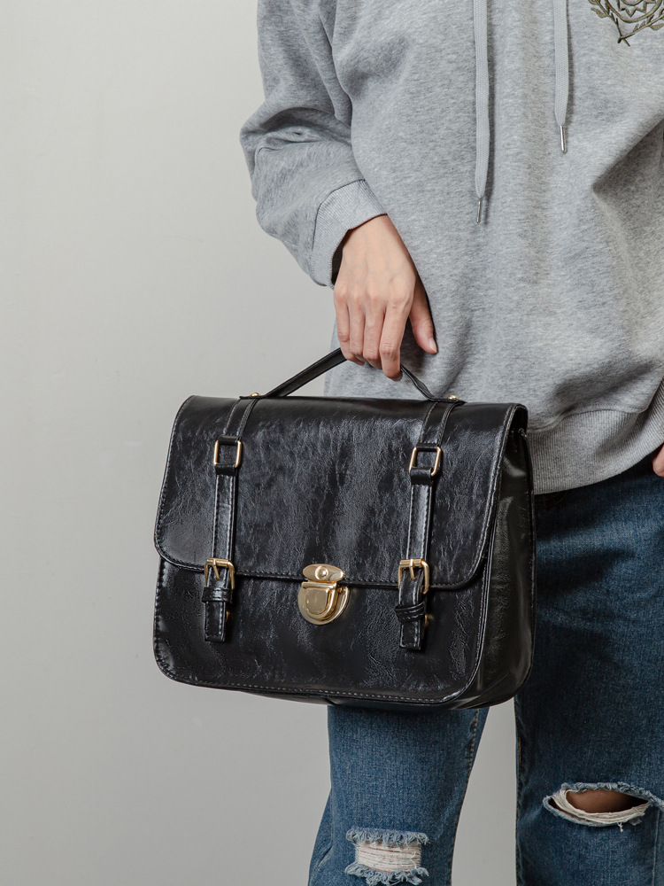 Brand Designer PU Leather Women's Shoulder Bag Retro Lock Crossbody Bag Large Square Handbag Multifunctional Women Backpack