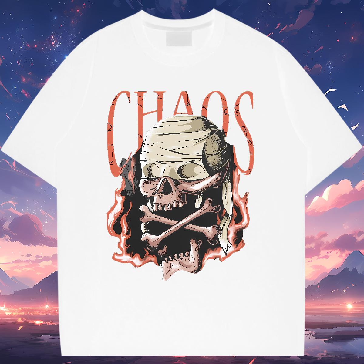 DIY T shirt Skeleton 230g Cotton Skull Daily Outfit Men Tees Cotton Breathable Short Sleeve Popular