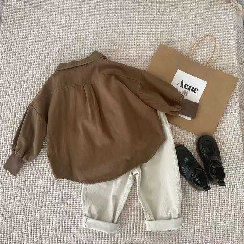 Clothing Sets Childrens Set 2024 New Boys Baby Spring and Autumn Cool and Handsome Shirt Pants 2 Pieces Kids Clothing For Boy 2-6Y
