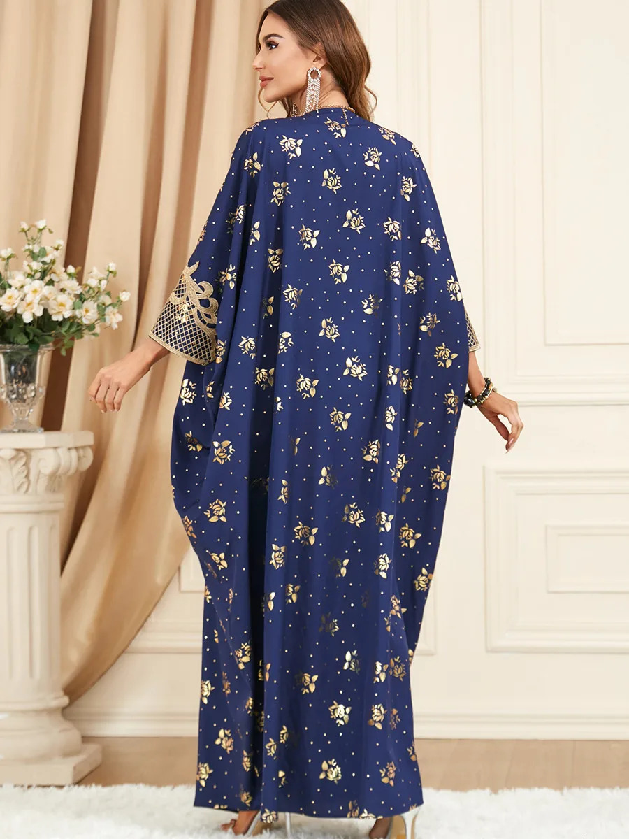 Muslim Sets Dubai Abayas for Women Hijab Dress Islam Kaftan Loose Robe Femme Stitching Bat Sleeve Tassel Evening Maxi Dresses 240715