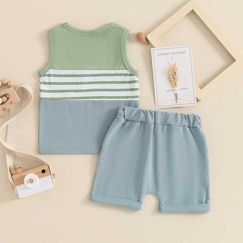 Clothing Sets Toddler Infant Kid Baby Boy Clothes Sets Soft Contrast Colors Sleeveless Tank Tops Elastic Shorts Summer Outifts Clothing