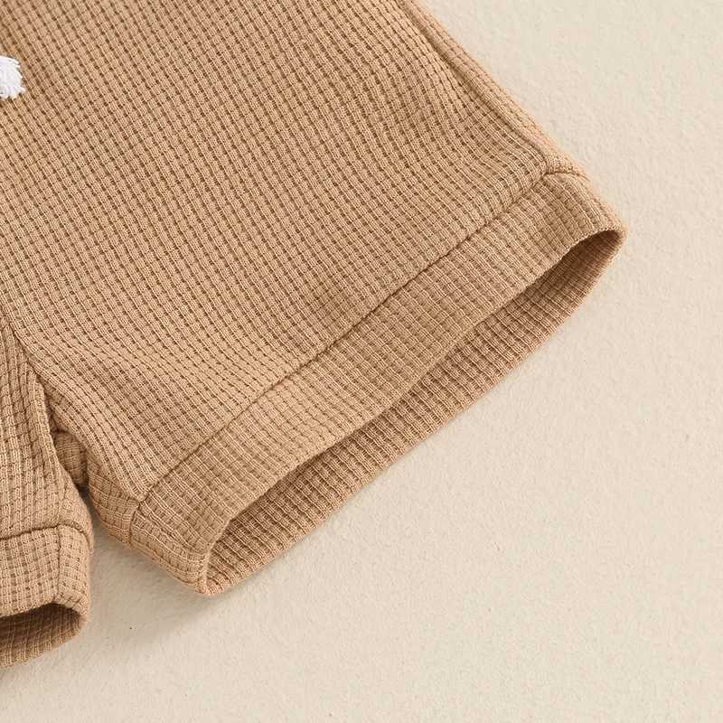 Clothing Sets Summer Baby Boy 2 Piece Waffle Outfit Casual Sleeveless Solid Color Tank Tops + Elastic Waist Shorts Infant Toddler Set