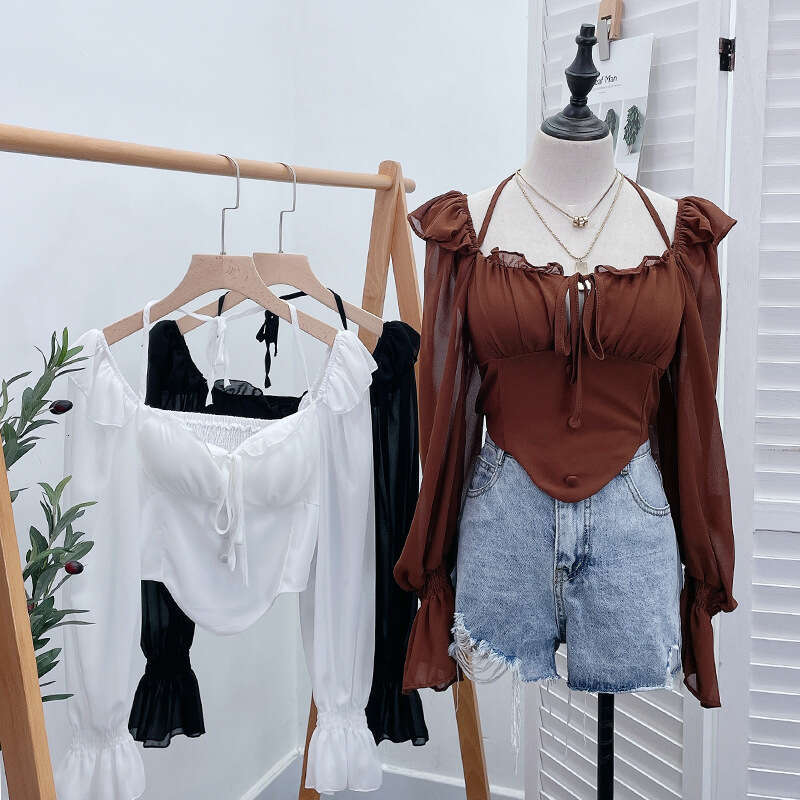 Best Saller Spring Hip Hop Summer Long Sleeve Tee Shirts Hollow Out Slim Top Female Streetwear Clothes Plaid Lace Stretch Casual Undershirt Graphic T 