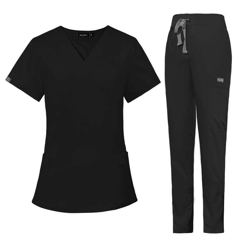 Niaa Hinn Scrubs for Women Uniform Zip Up Scrubs Set New Arrival New Product Non-ironing Show Thinness Long Versatile Popular Printing Loose Waist