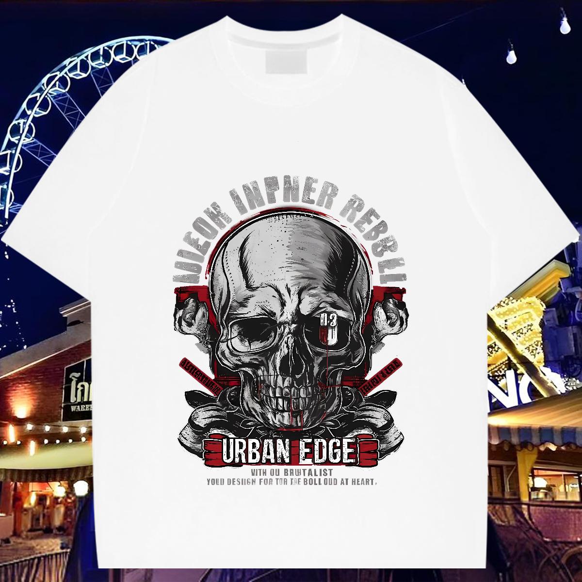 DIY Customized Man T Shirts Skeleton 100% Cotton 230g Asian Size Tshirt for Man Woman Daily Wear Crew Neck Cotton Cool Design Tops Tees