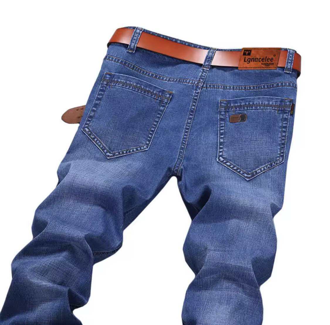 Designer men's jeans for daily wear, outdoor business denim pants, personalized and successful men's outfits