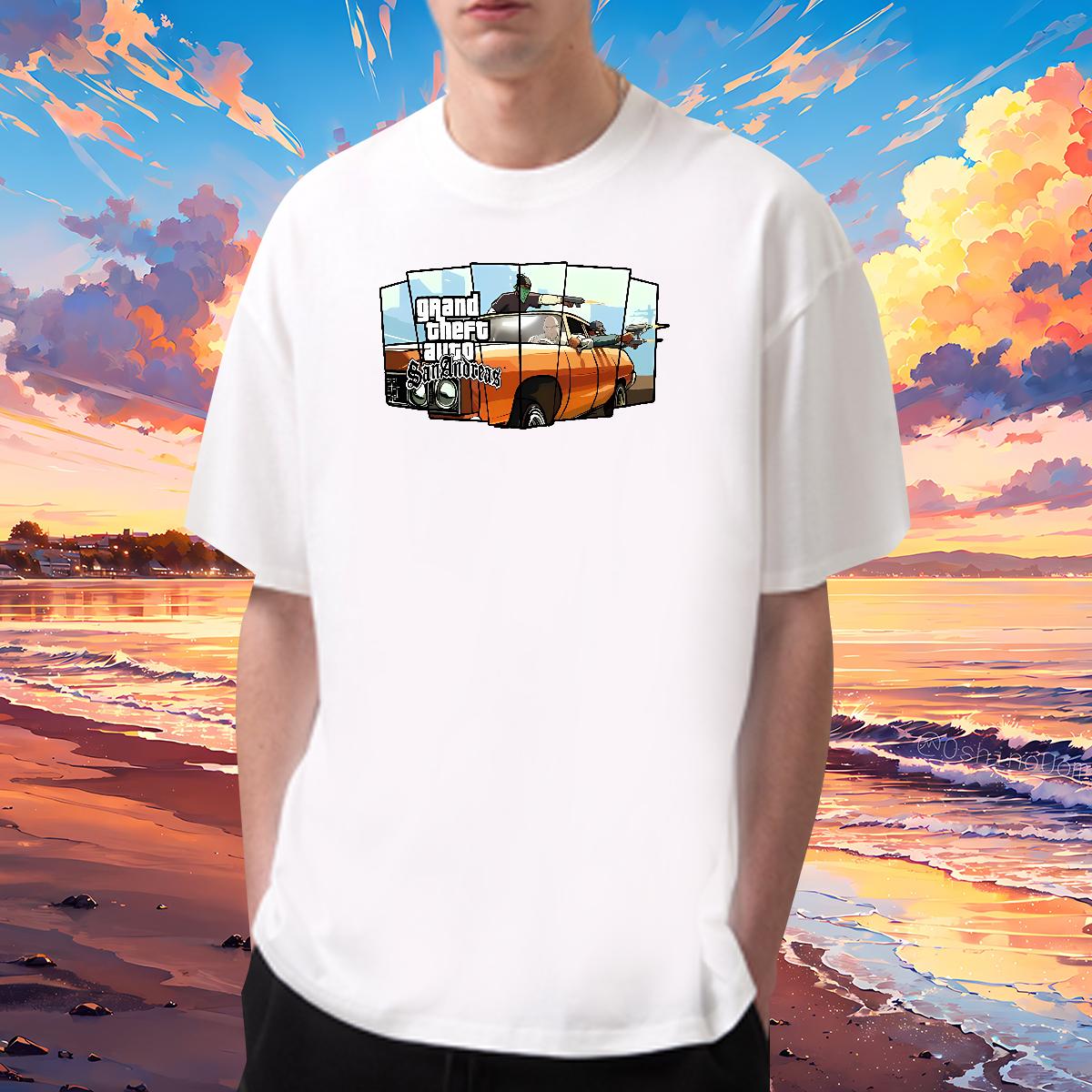 Classic Casual T Shirts Men racing 100% Cotton 230g Custom Big Size Summer Casual Tshirts Short Sleeve Cotton O-Neck Popular