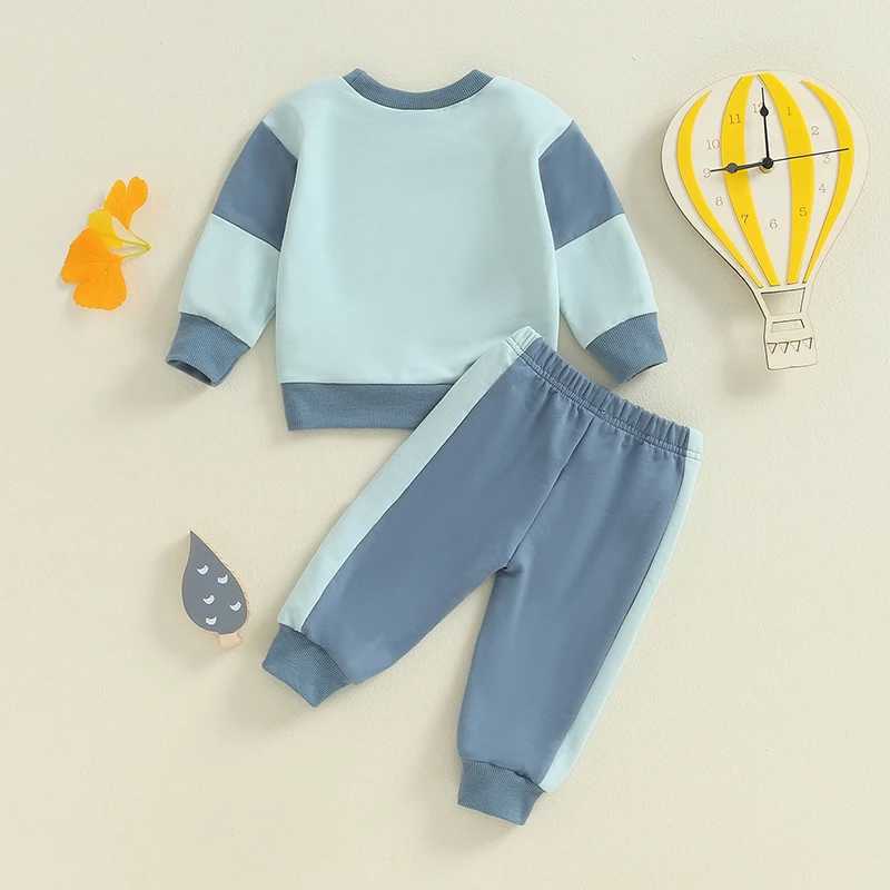 Clothing Sets Baby Boys Autumn Clothes Sets Newborn Toddler Long Sleeve Contrast Color Tops Sweatshirt Elastic Pants Outfits Tracksuits