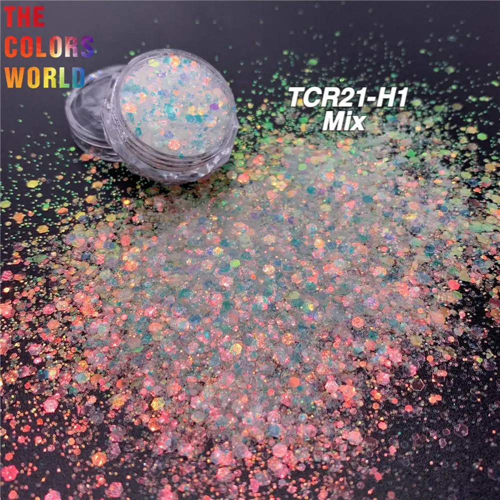 TCT-008 Mix Iridescent Rainbow White With Multiple Colors Glitter Nail And Art Makeup DIY Face Painting Holiday Decorations 240715