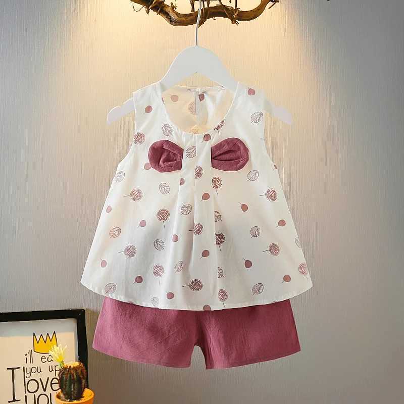 Clothing Sets 2021 New Fashion Baby Clothing Sets Children Sleeveless Top+Shorts 2Pcs Sets Girls Cute Suit 1-5Years Old Baby Clothes