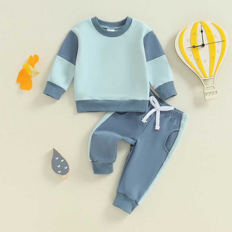 Clothing Sets Baby Boys Autumn Clothes Sets Newborn Toddler Long Sleeve Contrast Color Tops Sweatshirt Elastic Pants Outfits Tracksuits