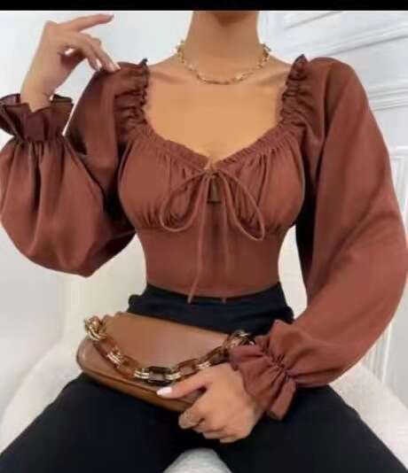 T-shirt New Merchandise Summer High Street Short-sleeved O-neck Crop Tops Women Short Collar Blouse Women's Backless Women's T Shirt Clothes