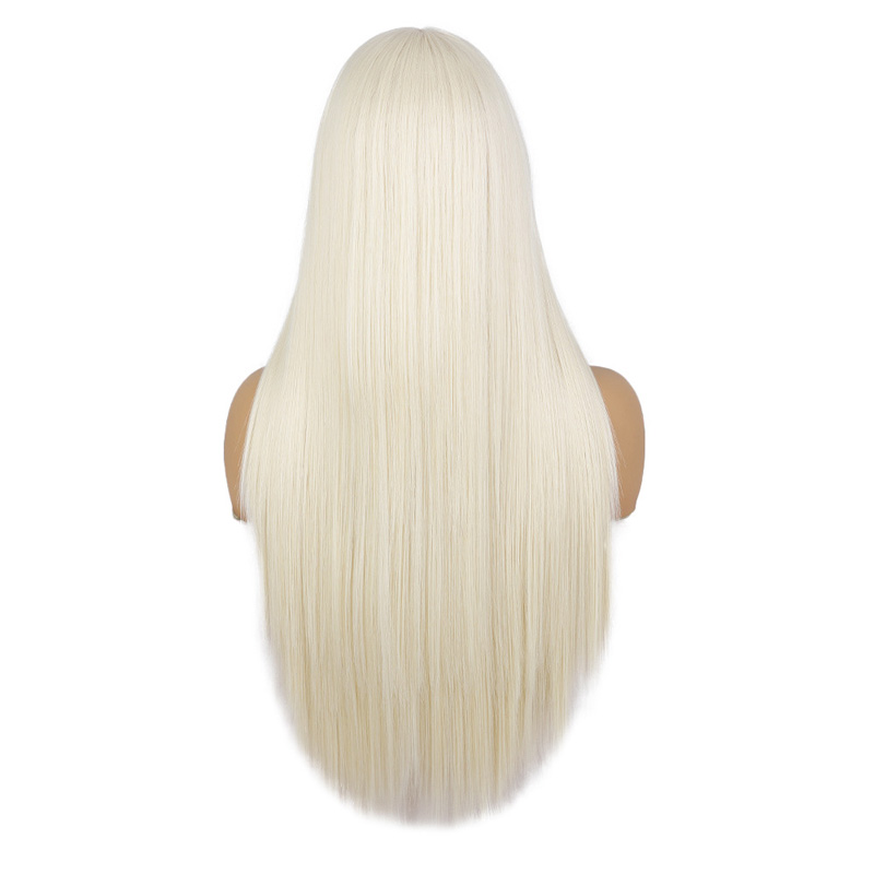 Synthetic Wig Mechanism T Part Lace Front Wigs Silky Straight Middle Part 1B# 60# Color Chemical Fiber 28inch Hair Products