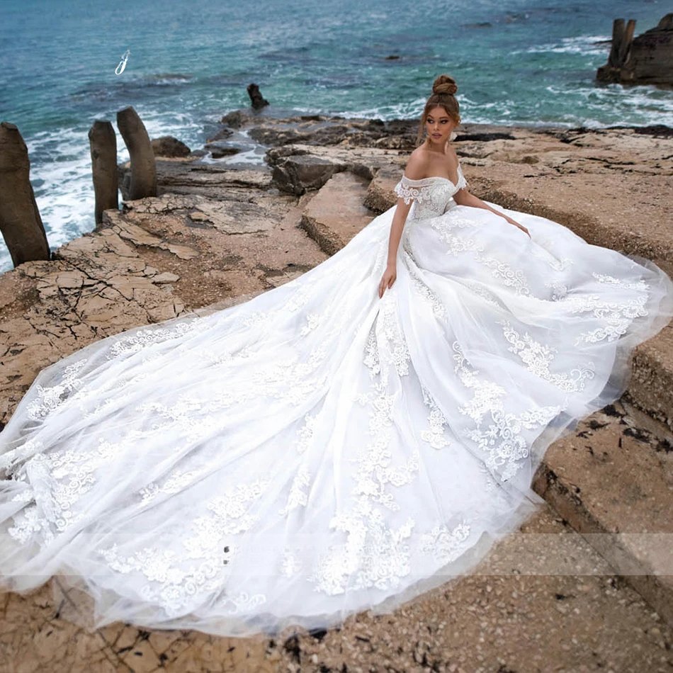 Ashley Carol Dresses For Women 2024 Sweetheart Beaded Appliques Lace Up Cathedral Wedding Gown Vestidos De Novia