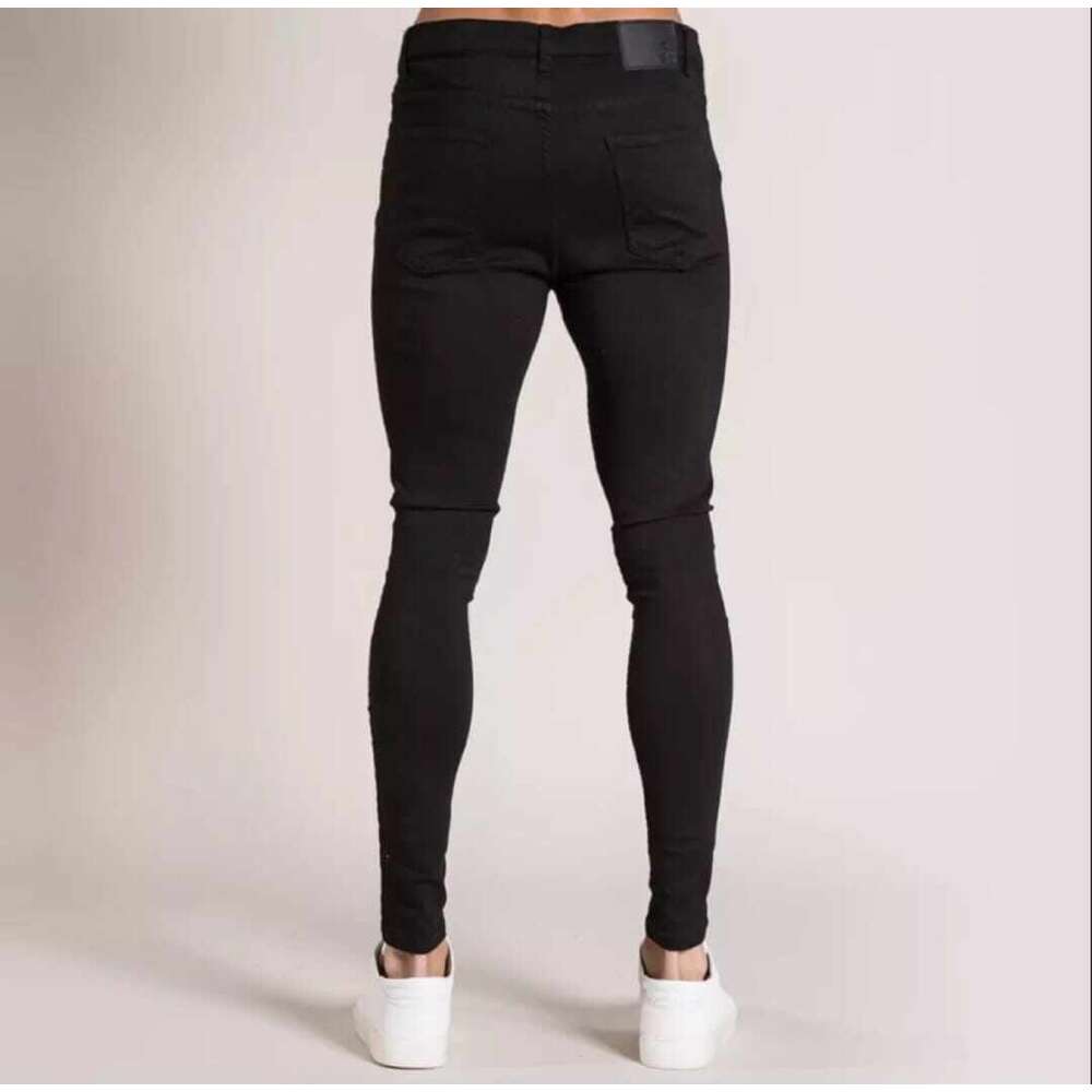 Pants men's fashionable high-quality Korean slim fit plain denim jeans Bergetah men's casual jeans