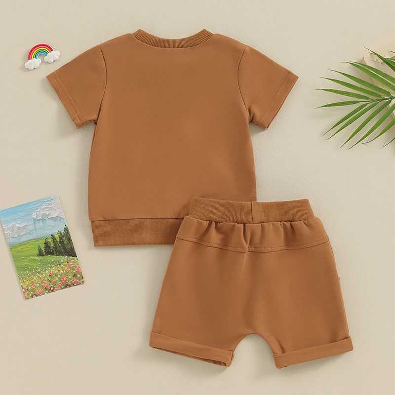 Clothing Sets 0-3Y Baby Boy Girls Clothing Sets Summer Short Sleeve Crew Neck Embroidery T-shirt+Shorts Kids Clothes Casual Clothing Sets