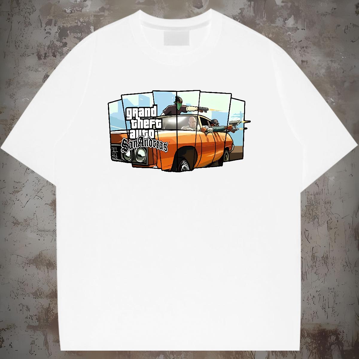 5A Man T Shirts racing 230g Cotton Beach O-Neck Short Sleeve Cotton Couples T Shirts Fashion Designer Oversized Tshirts