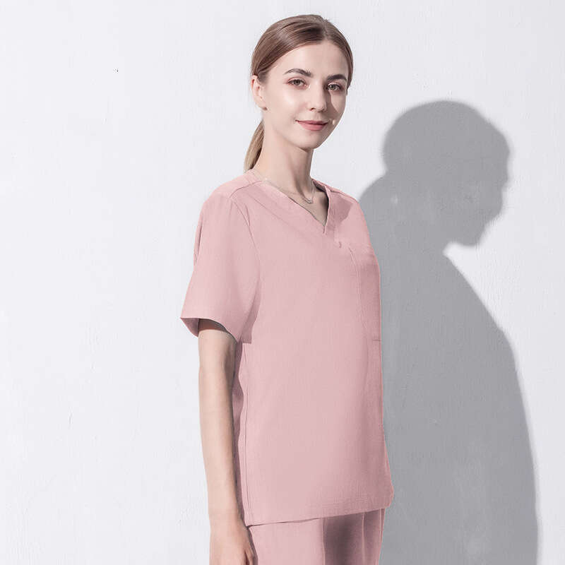 Niaa Hinn Scrub Set Zip Up New Product Washable Non-ironing Long Show Thinness High Elasticity Ventilation Temperament Short Loose Temperament