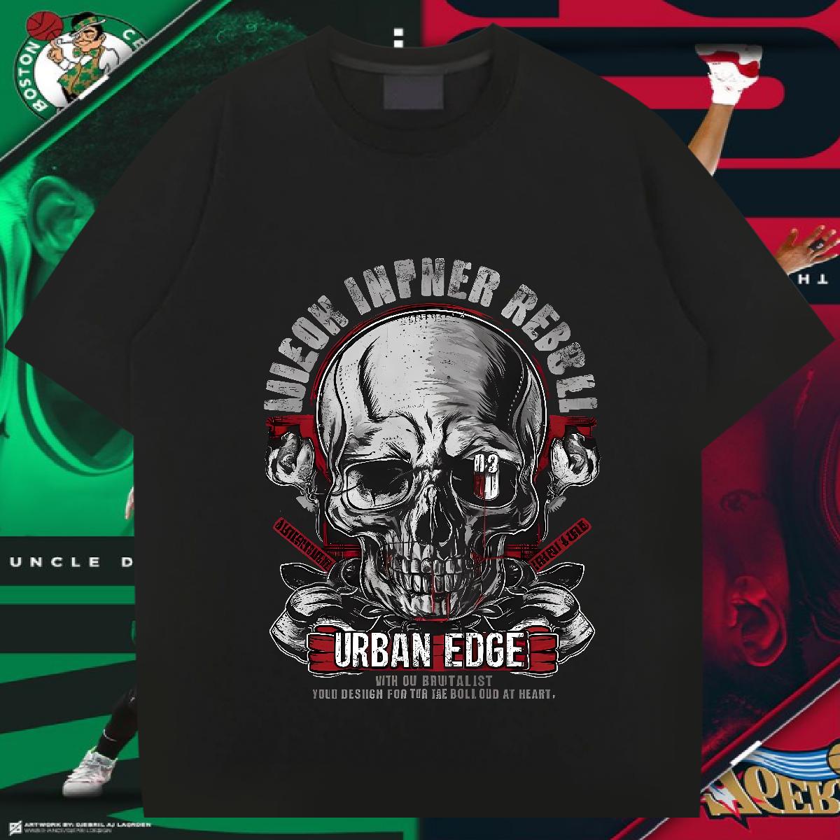 Brand T-Shirts for Men Skeleton 230g 100% Cotton Anime Men Tshirts Sport Cotton Breathable Soft High Quality Tops Shirt