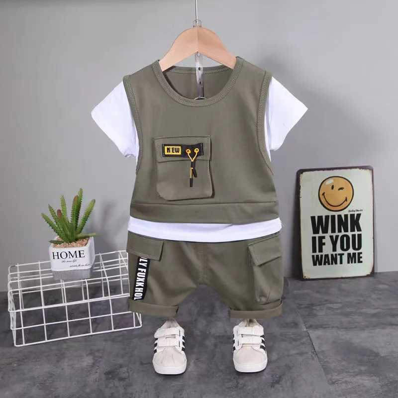 Clothing Sets New Summer Baby Girl Clothes Infant Boys Clothing Children Casual T-Shirt Shorts 2Pcs/Set Toddler Sports Costume Kids Tracksuits 7EX2