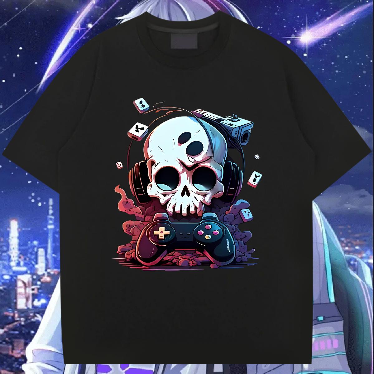 Cool Design Men Clothes T-Shirt Skeleton 230g 100% Cotton Breathable Crew Neck Daily Outfit Mens T Shirts DIY Logo Oversized Classic Tops