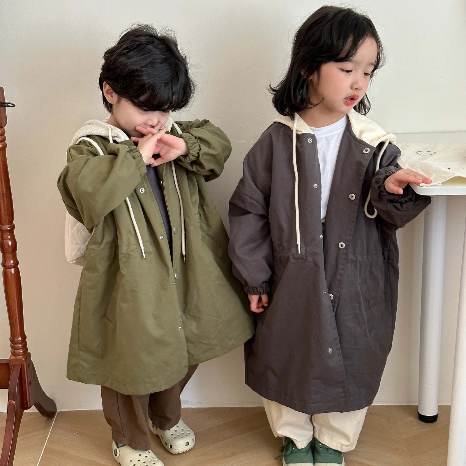 Spring Children Long Sleeve Casual Hooded Coat Kids Girls Loose Windbreak Fashion Infant Boy Jacket Toddler Clothes 240711
