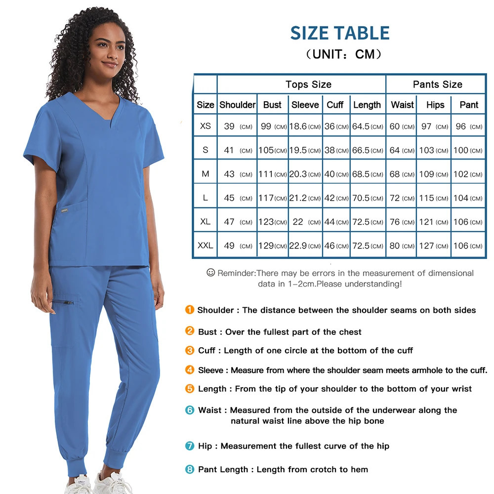 Slim Fit Women Scrubs Sets Uniforms Hospital Doctors Clothes Nurses Accessories Dental Clinic Lab Pet Shop Spa Work Wear 240716