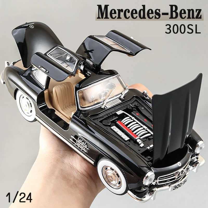 1 24 Mercedes Benz 300SL Alloy Classic Vintage car Model Car Model Diecast Metal Pull Back Sound Light Car For Children Gift M240717