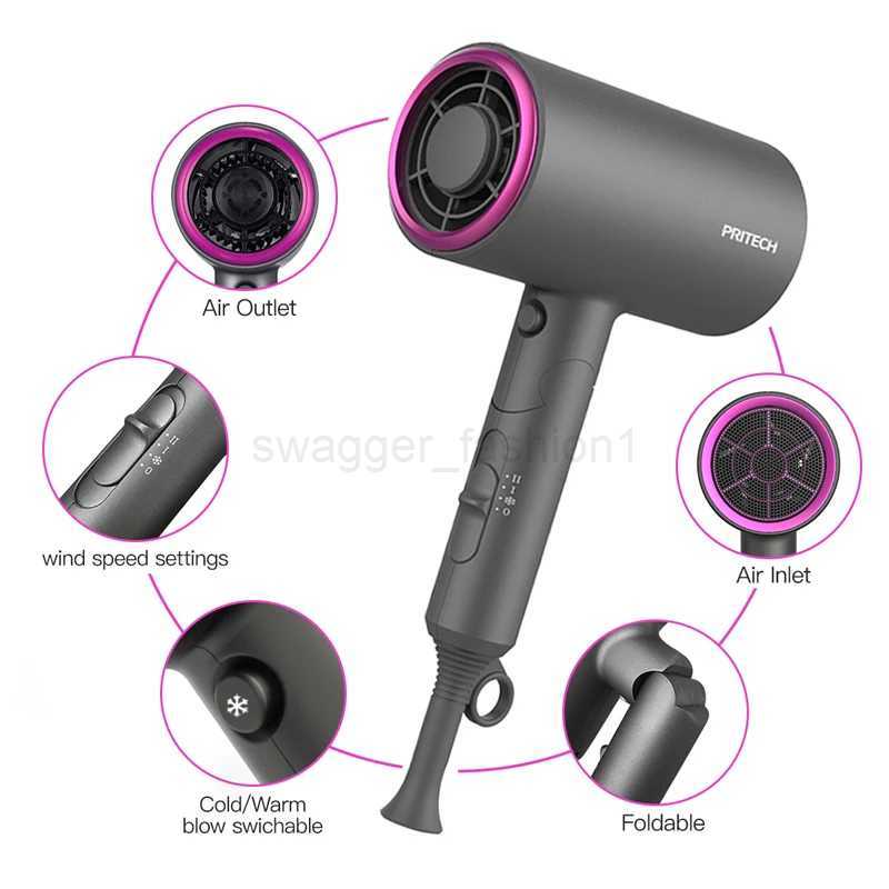 Hair Dryer Professional Leafless Hairdryer Anion Temeperature Control Blow Dryer Salon Dryer Hot Cold Wind Hair StylerBkl240717