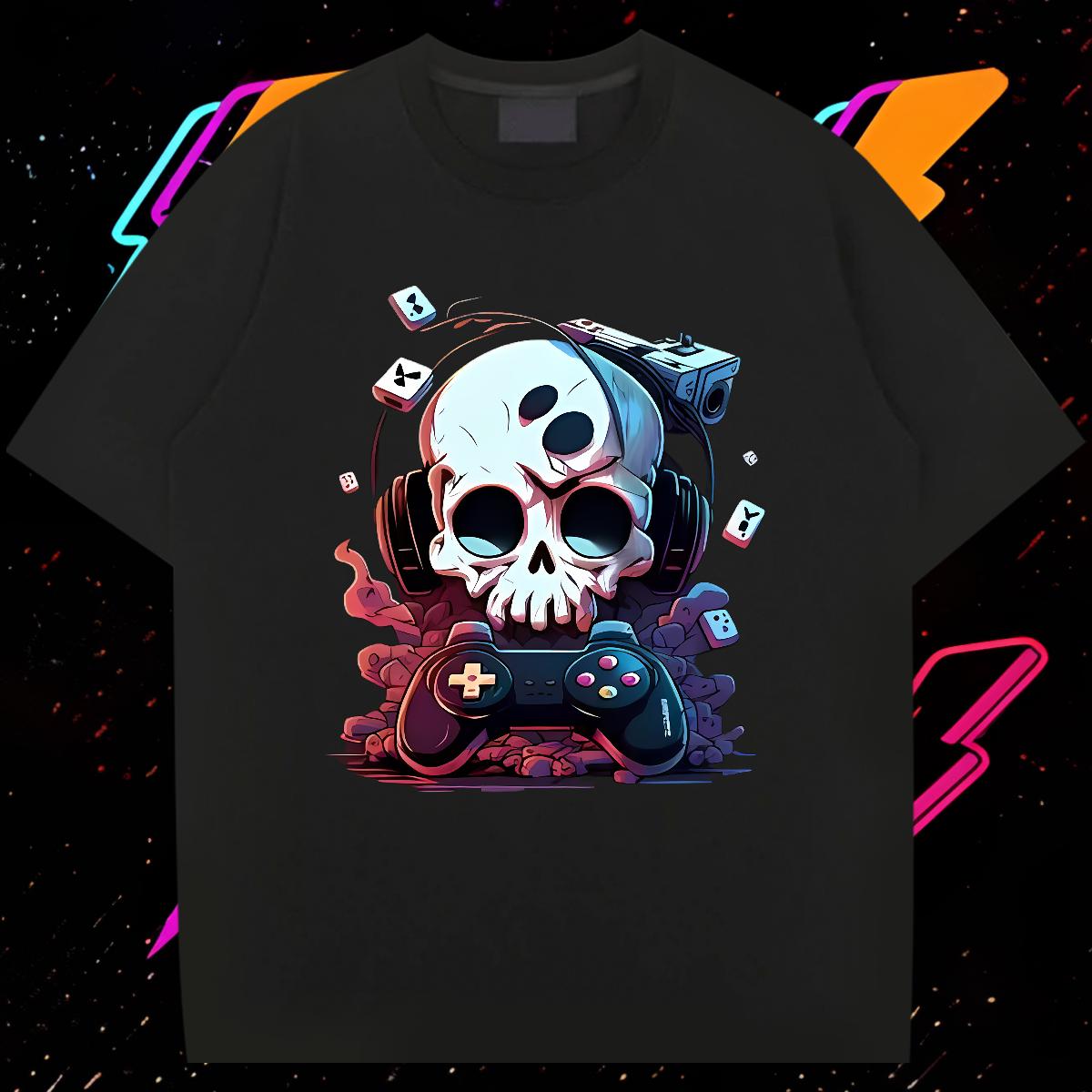 Comfortable Couples T Shirts Skeleton 100% Cotton 230g 180g Cotton Hip Hop Men T Shirts Custom Big Size DIY Tops