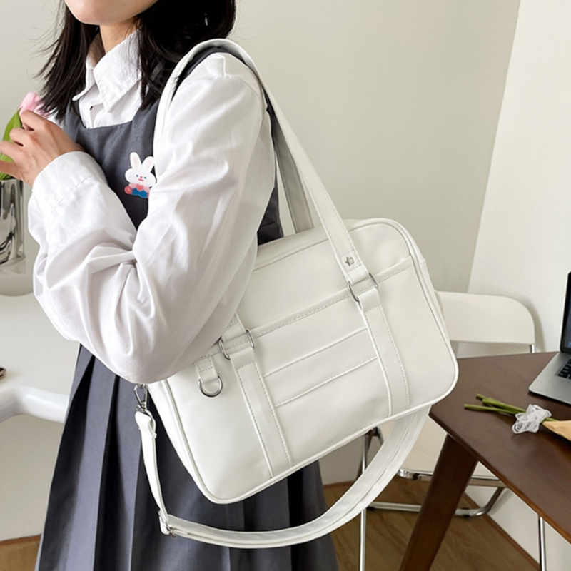 Women Harajuku Crossbody Bags Messenger PU Leather Shoulder Bag JK Messenger Bag Ladies Large Capacity Book Handbags