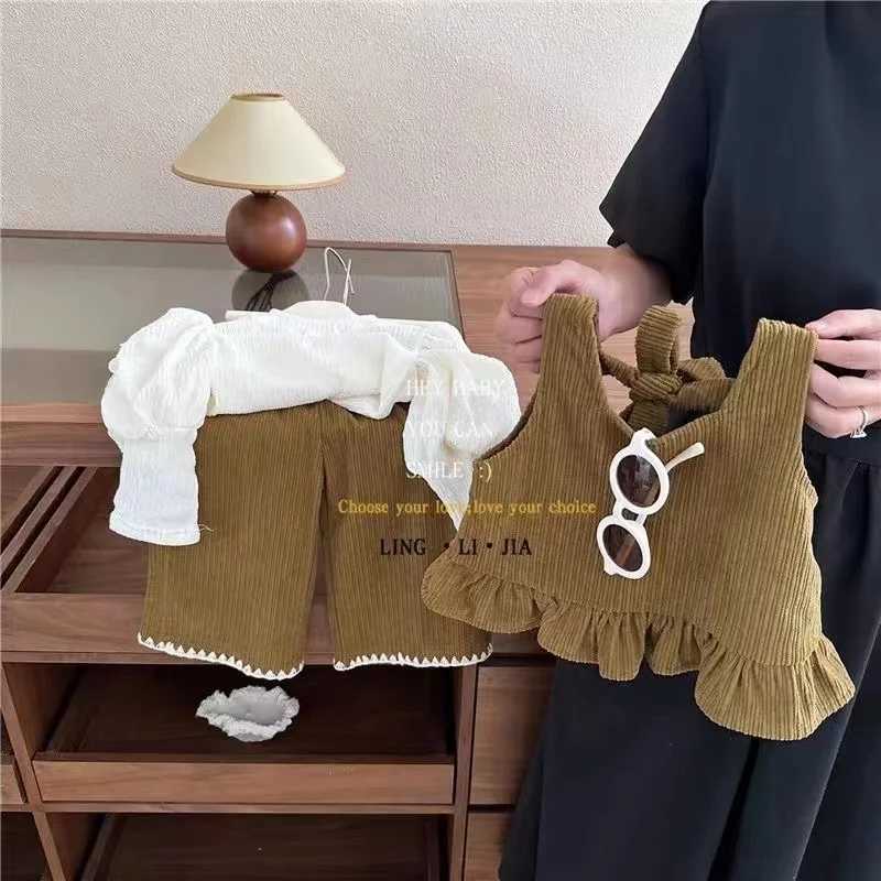 Clothing Sets Children Sets Child Outfit Girl Set Clothes Autumn Girl ClothesVest+T-shirt+Pant 3PCS 2024 New Kids Clothing