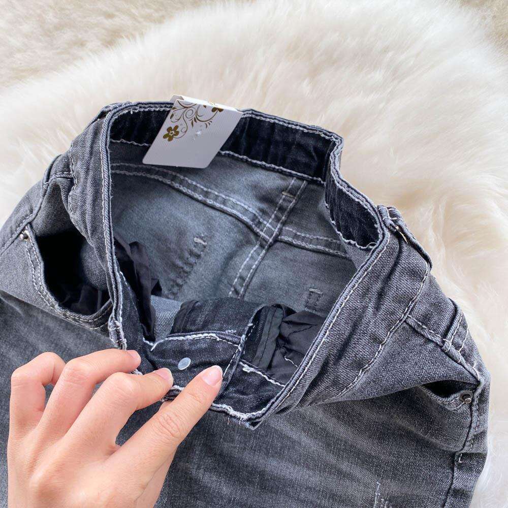 Design Inspired Patchwork with Ruffled Edges and Micro Jeans for Women's Spring/summer 2022 New Fringe Elastic Thin Style Slim Flared Pants