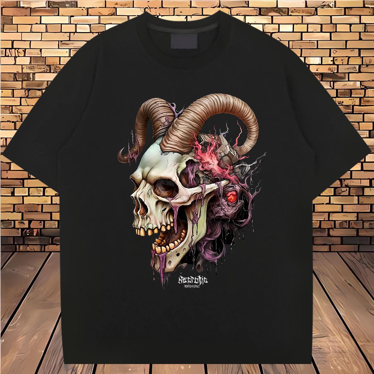 Designer Couples T Shirts Skeleton 230g Cotton Cotton Breathable Soft Daily Outfit T-Shirts for Men Custom Print Oversized Wholesale Tees Shirts